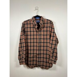 Vintage Pendleton Country Traditionals 100% Wool Plaid Button Down Shirt Size L‎